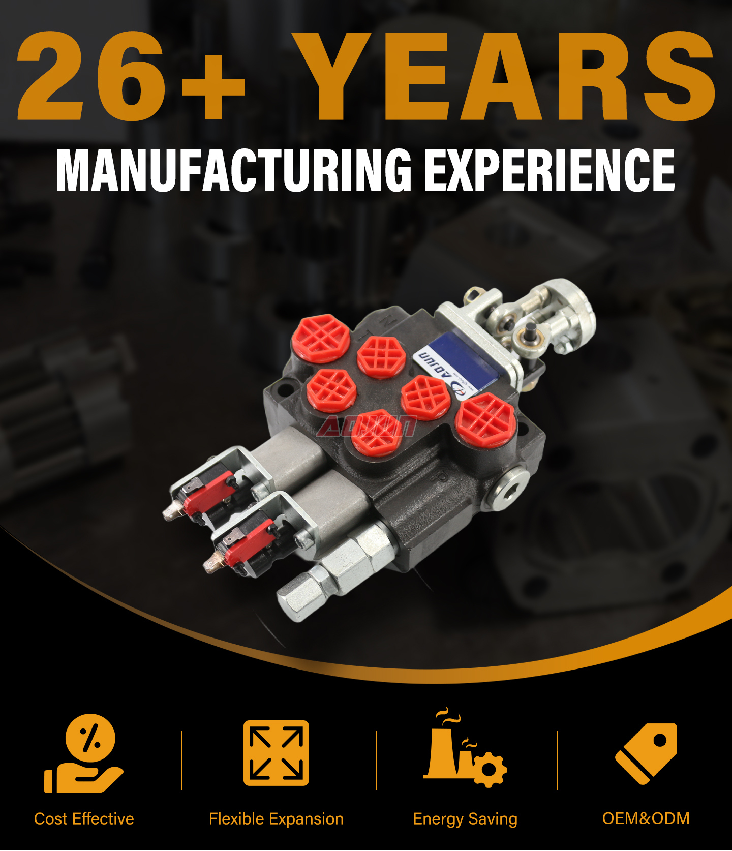 2 Spool Joystick Monoblock Directional Valve P40 Micro Switch detailed image